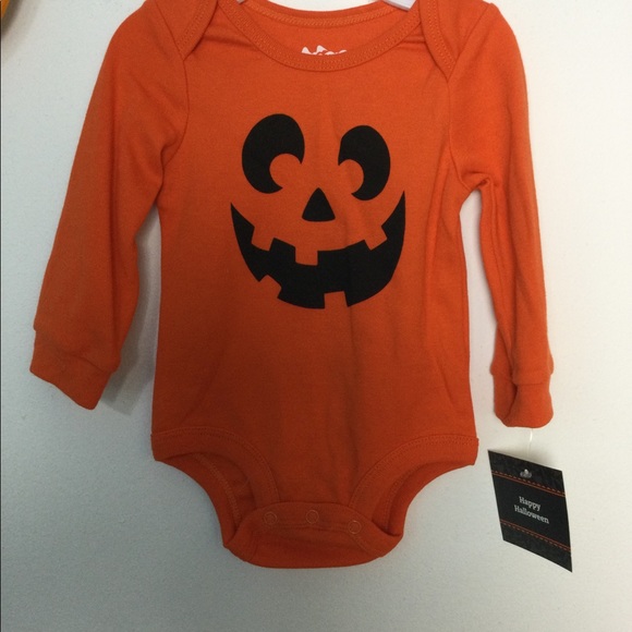Baby Girl Pumpkin Halloween 3/6 Mo Onesie & Skirt Tutu Orange Black NWT - Picture 3 of 4